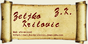 Željko Krilović vizit kartica